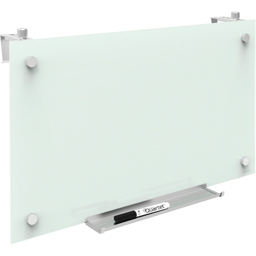 Quartet Infinity™ Magnetic Glass Dry-Erase Cubicle Board - 30" (2.5 ft) Width x 18" (1.5 ft) Height - White Tempered Gla