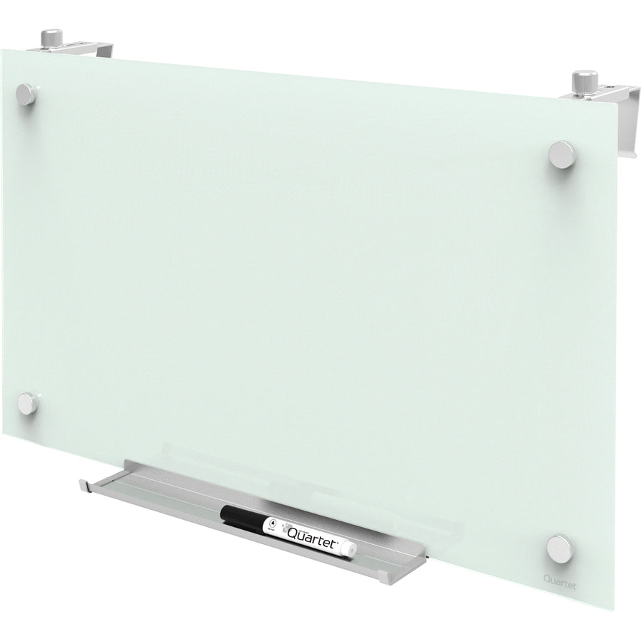 Quartet Infinity™ Magnetic Glass Dry-Erase Cubicle Board - 30" (2.5 ft) Width x 18" (1.5 ft) Height - White Tempered Gla