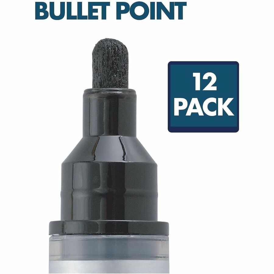 Quartet Premium Dry-Erase Markers for Glass Boards - Erasable - Black Ink - 12 / Box