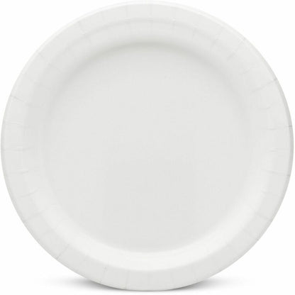 AJM 9" Dinnerware Paper Plates - Disposable - 9" Diameter - White - Paper Body - 125/Pack - 4 / Carton