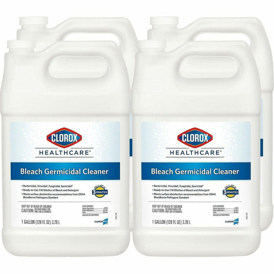Clorox Healthcare Bleach Germicidal Cleaner Refill - For Multipurpose - Concentrate - Liquid - 128 fl oz (4 quart) - 4 /