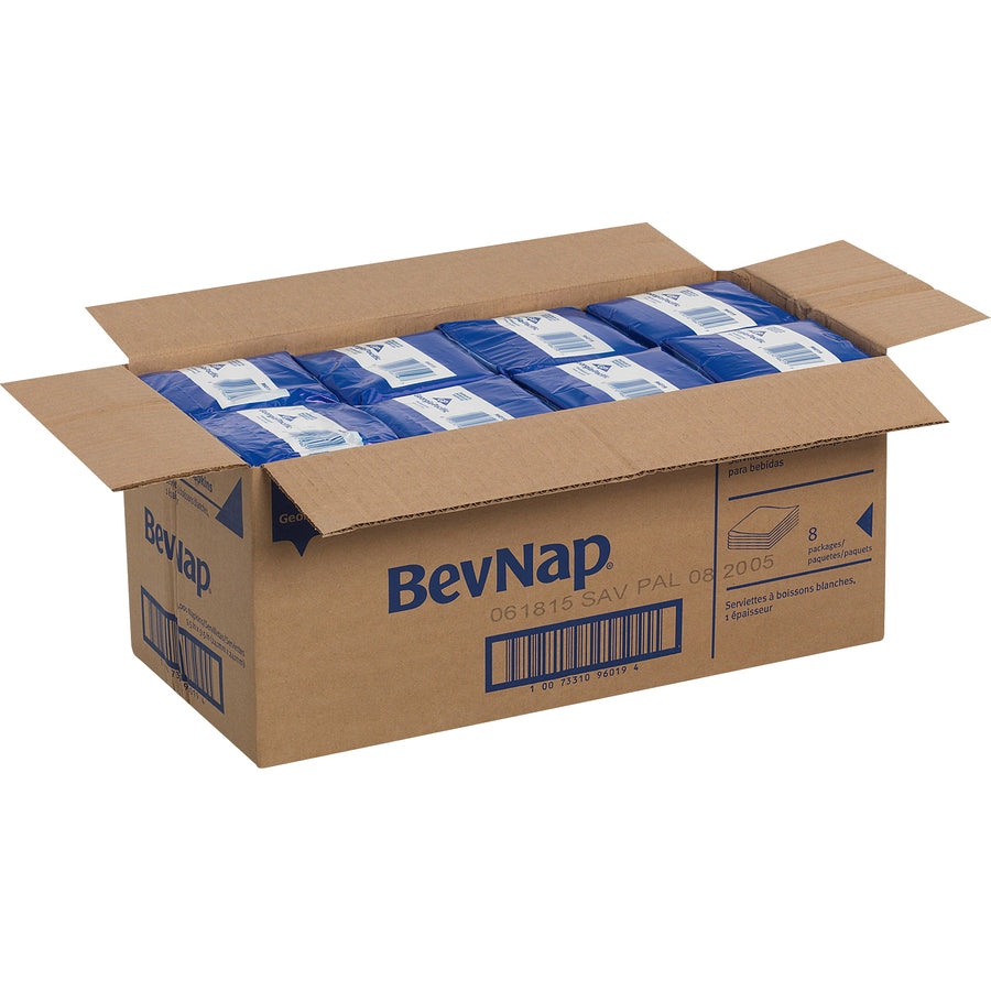 Dixie 1/4-Fold Beverage Napkin - 1 Ply - 9.50" Width x 9.50" Length - White - Paper - 500/Pack - 8 / Carton