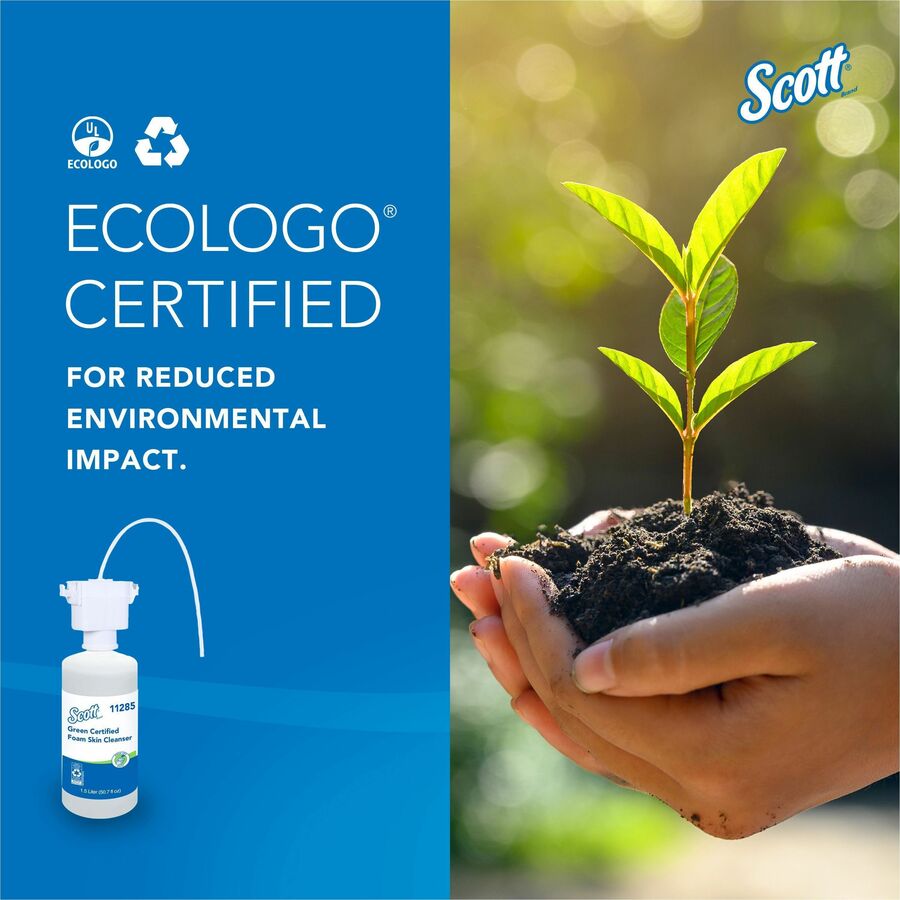 Scott Essential Green Certified Foam Skin Cleanser - Foam - 1.59 quart - Applicable on Hand - Fragrance-free, Dye-free -