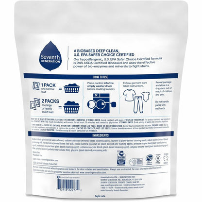 Seventh Generation Laundry Detergent - For Laundry - Free & Clear Scent - Recommended For: Stain Remover - 45 / Pack