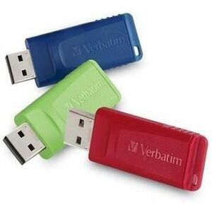 Verbatim 16GB Store 'n' Go USB Flash Drive - 3pk - Red, Green, Blue - 16 GB - USB 2.0 Type A - Blue, Green, Red - Lifeti
