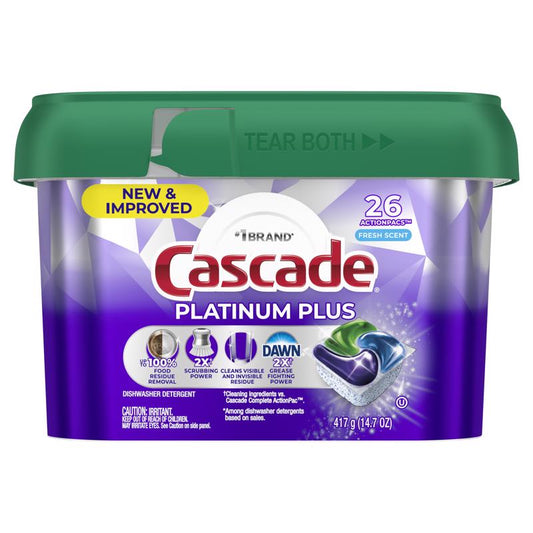 Cascade Platinum Plus Fresh Scent Pods Dishwasher Detergent 14.7 oz 26 pk