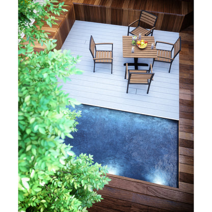 KFI Eveleen Outdoor Seating - Synthetic Polymer Seat Material - Synthetic Polymer Back Material - Aluminum Frame Materia