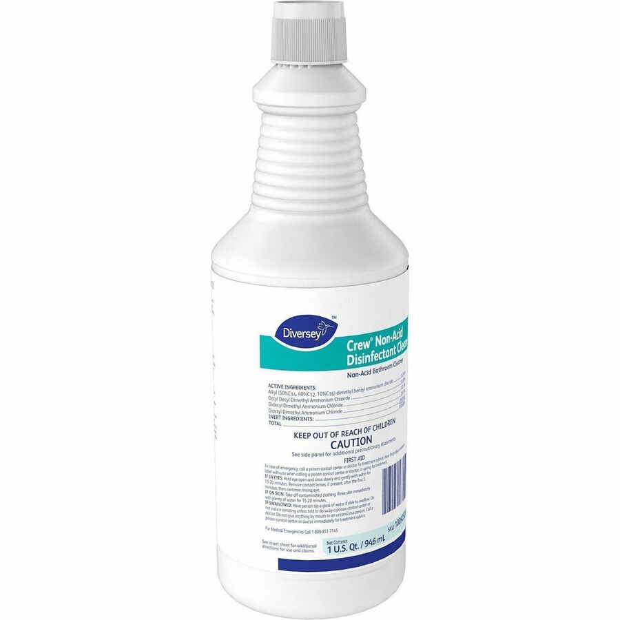 Diversey Crew Non-Acid Disinfectant Cleaner - Ready-To-Use - 32 fl oz (1 quart) - Fresh Scent - Recommended For: Odor Re