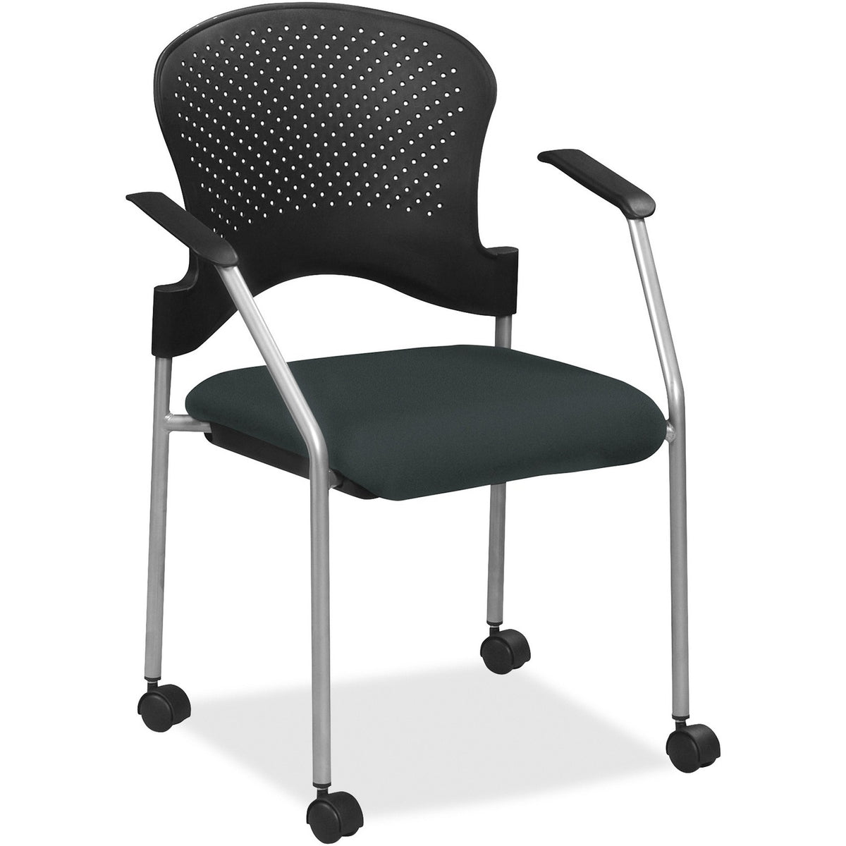 Eurotech Breeze Chair with Casters - Black Seat Color - Vinyl Seat Material - Plastic Back Material - Gray Frame Color -