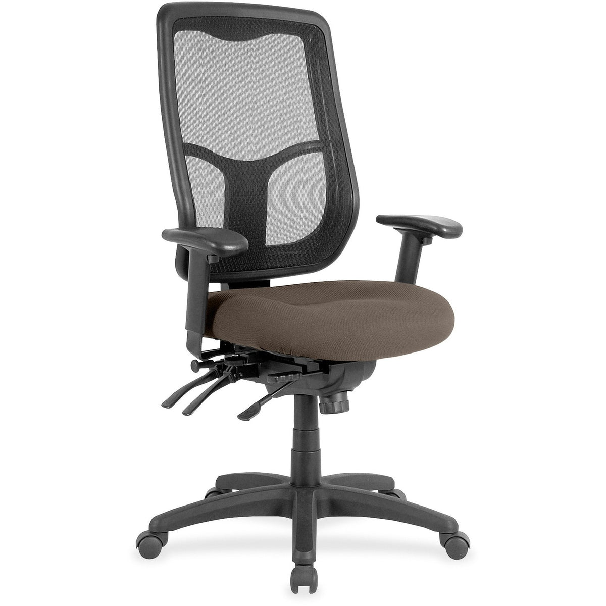 Eurotech Executive Chair - Fabric Seat Material - High Back - Dillon Java - Vinyl - 1 Each