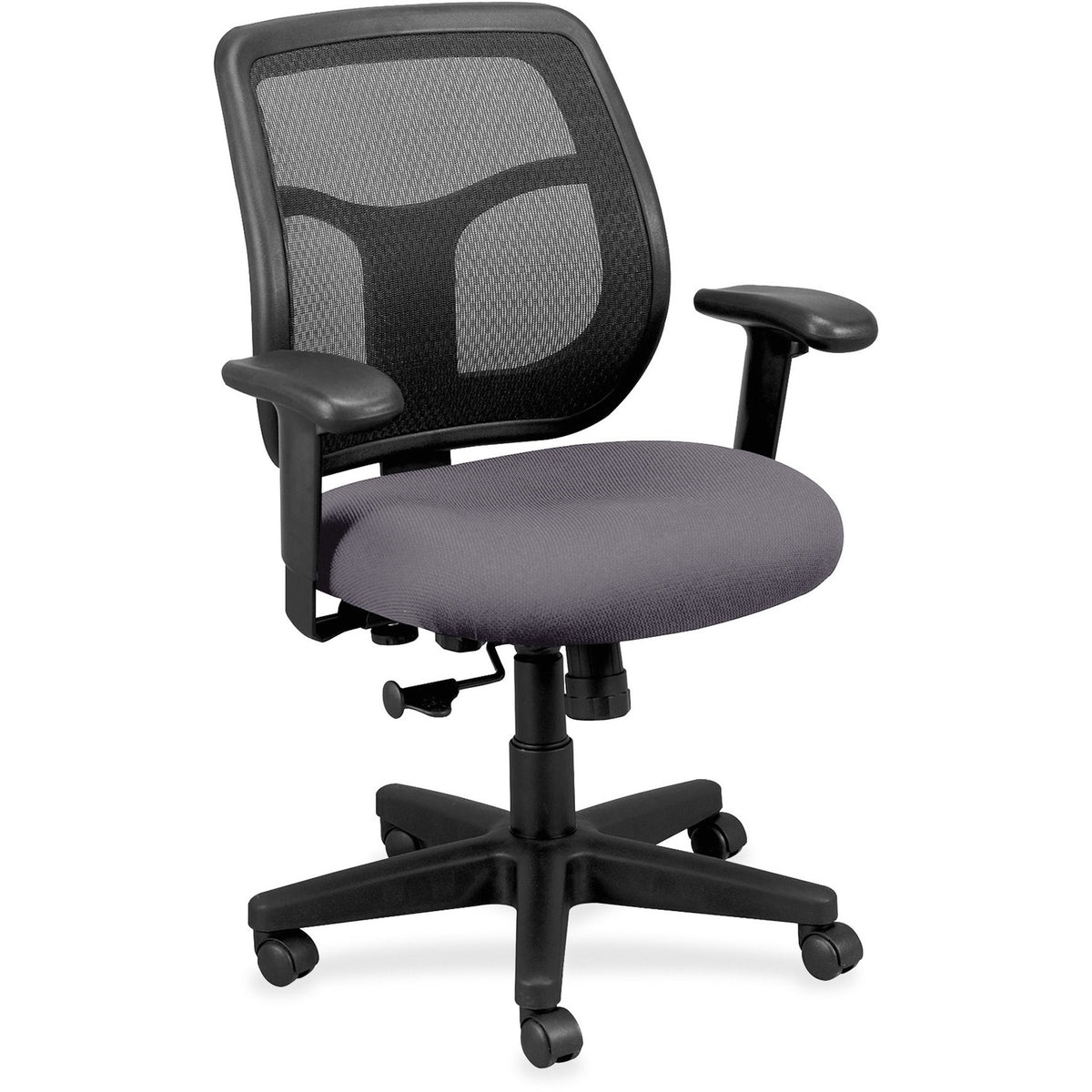 Eurotech Apollo Mid-back Task Chair - Carbon Seat Color - Vinyl, Fabric Seat Material - Mid Back - 5-star Base - Canyon 