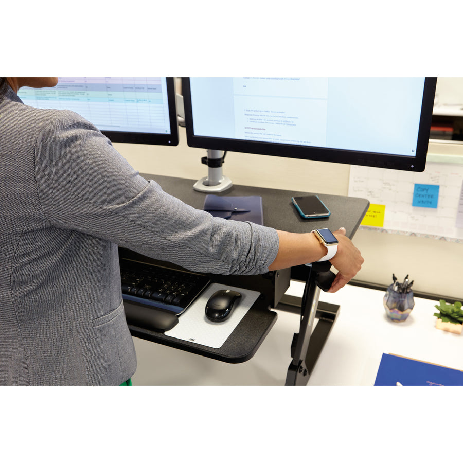 3M Precision Standing Desk - Up to 24" Screen Support - 35 lb Load Capacity - 35.40" Height x 23.20" Width x 6.20" Depth
