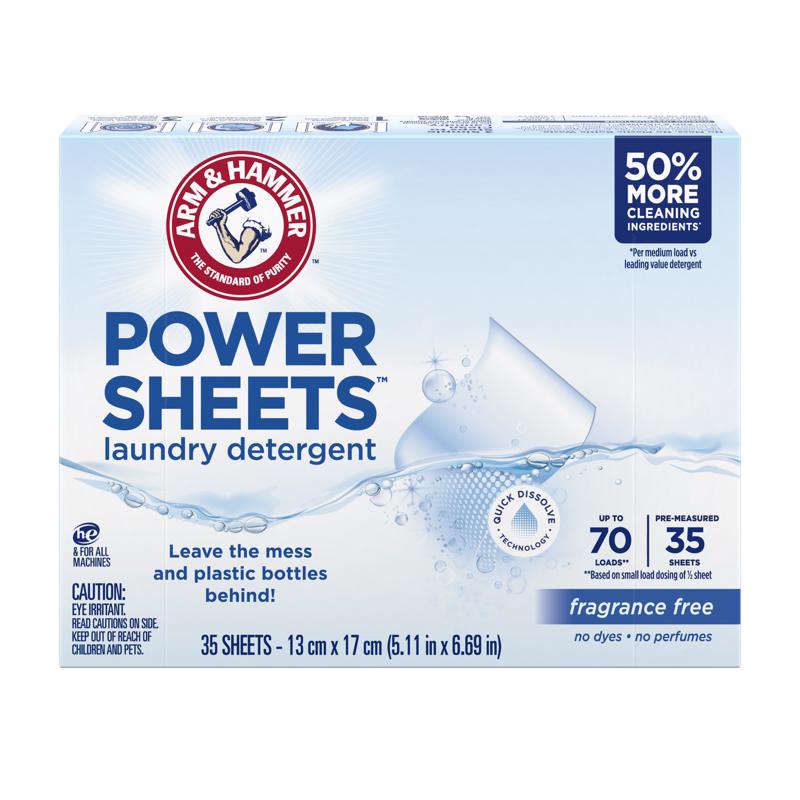 Arm & Hammer Free & Clear Scent Detergent Sheets 35 pk