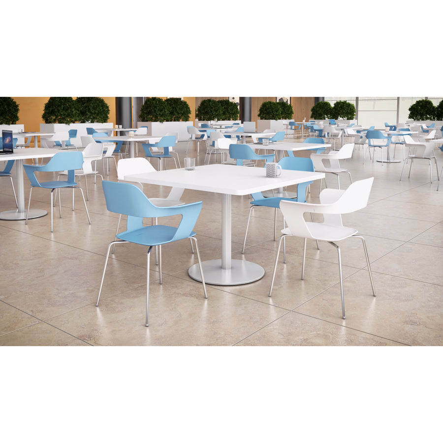 KFI Julep Poly Chair-Red - Chrome Frame Color - Tubular Steel Frame Material - Four-legged Base - Red - Fiberglass Reinf