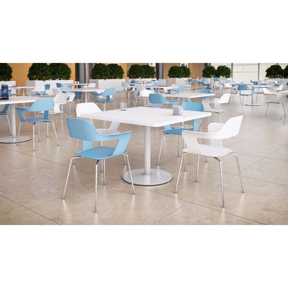 KFI Julep Poly Chair-Red - Chrome Frame Color - Tubular Steel Frame Material - Four-legged Base - Red - Fiberglass Reinf