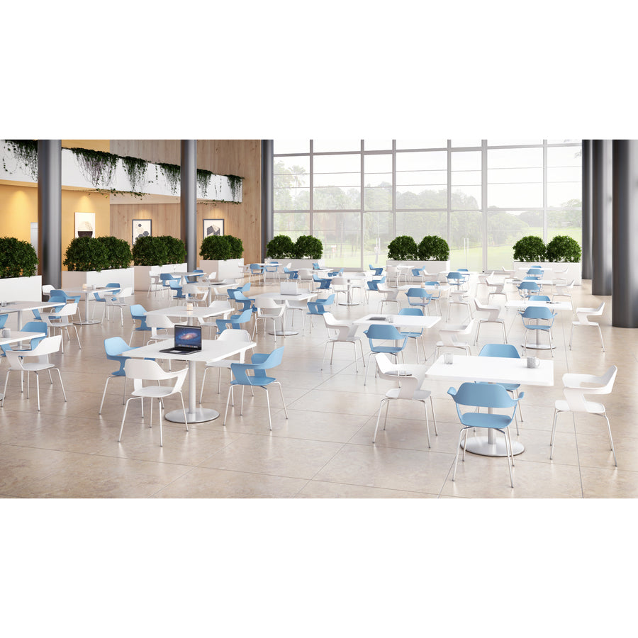 KFI Julep Poly Chair-Red - Chrome Frame Color - Tubular Steel Frame Material - Four-legged Base - Red - Fiberglass Reinf