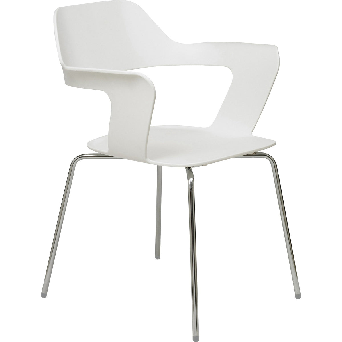 KFI Julep Poly Chair-Red - Chrome Frame Color - Tubular Steel Frame Material - Four-legged Base - White - Fiberglass Rei