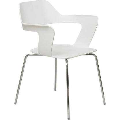 KFI Julep Poly Chair-Red - Chrome Frame Color - Tubular Steel Frame Material - Four-legged Base - White - Fiberglass Rei