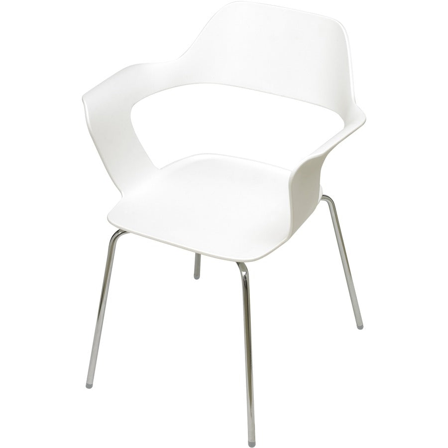 KFI Julep Poly Chair-Red - Chrome Frame Color - Tubular Steel Frame Material - Four-legged Base - White - Fiberglass Rei