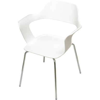 KFI Julep Poly Chair-Red - Chrome Frame Color - Tubular Steel Frame Material - Four-legged Base - White - Fiberglass Rei