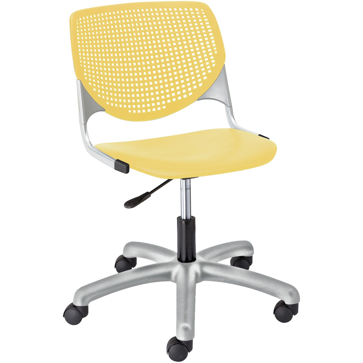 KFI Kool Task Chair with Perforated Back - Yellow Seat Color - Polypropylene Seat Material - Yellow Back Color - Polypro