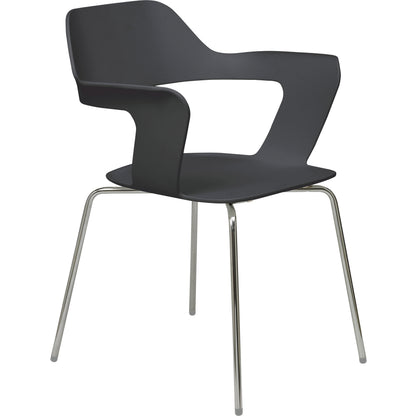 KFI Julep Poly Chair-Red - Chrome Frame Color - Tubular Steel Frame Material - Four-legged Base - Black - Fiberglass Rei