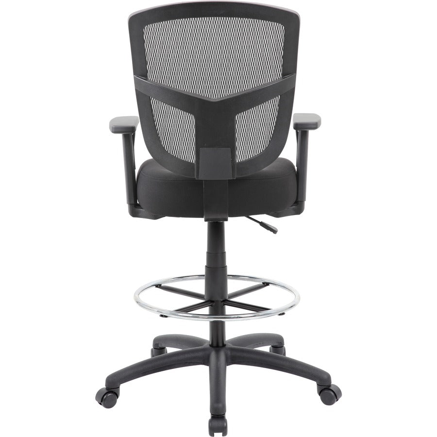 Boss Stool, Mesh, Black - Black Seat Color - High Density Foam (HDF) Seat Material - Black Back Color - 5-star Base - 1 