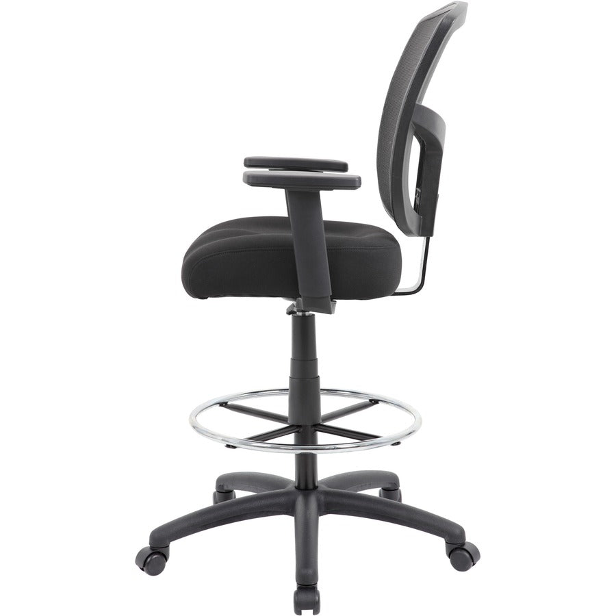 Boss Stool, Mesh, Black - Black Seat Color - High Density Foam (HDF) Seat Material - Black Back Color - 5-star Base - 1 
