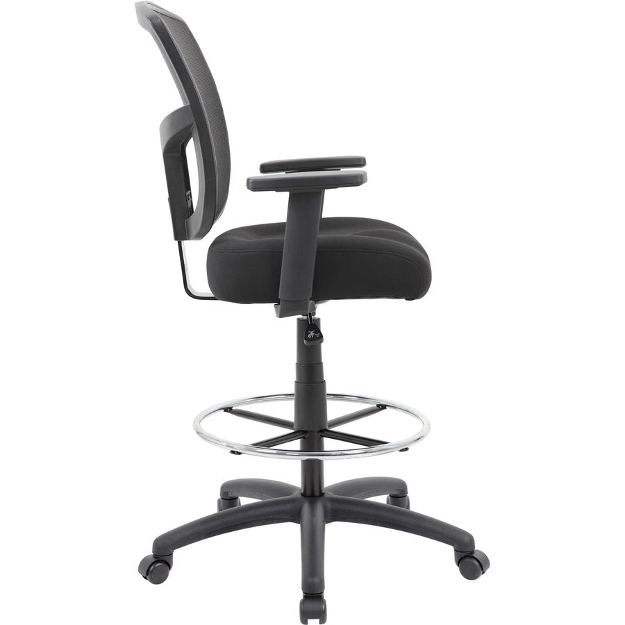 Boss Stool, Mesh, Black - Black Seat Color - High Density Foam (HDF) Seat Material - Black Back Color - 5-star Base - 1 