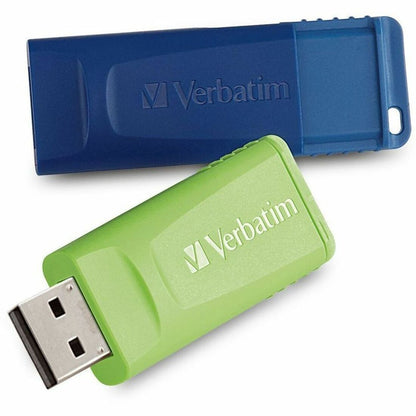 Verbatim 64GB Store 'n' Go USB Flash Drive - 2pk - Blue, Green - 64 GB - USB 2.0 Type A - Blue, Green - Lifetime Warrant