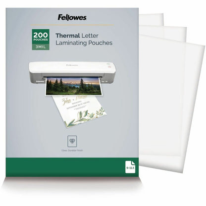 Fellowes Letter-Size Thermal Laminating Pouches - Sheet Size Supported: Letter 8.50" Width x 11" Length - 200 / Pack