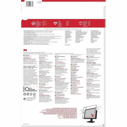 3M High Clarity Privacy Filter Black, Glossy - For 21.5" Widescreen LCD Monitor - 16:9 - Scratch Resistant, Dust Resista