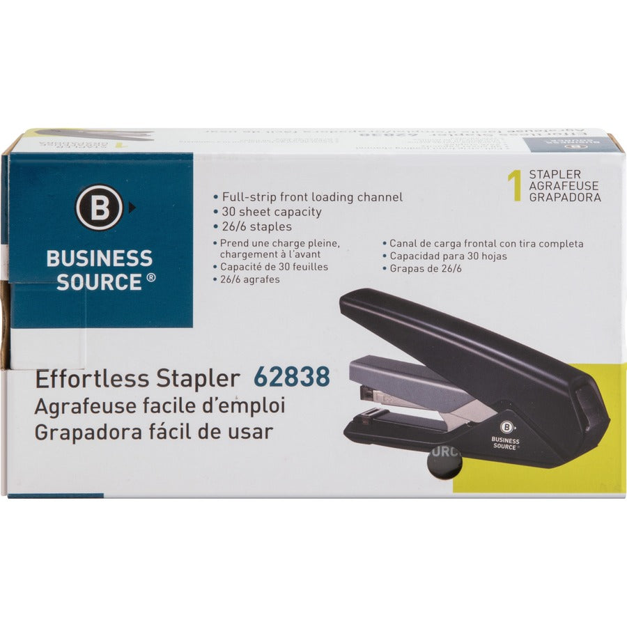 Business Source Full Strip Flat-Clinch Stapler - Staples Upto 30 Sheet of 20lb Paper - Holds Upto 210 Staple - Full Stri
