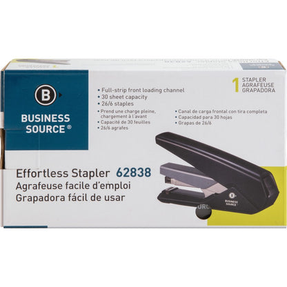Business Source Full Strip Flat-Clinch Stapler - Staples Upto 30 Sheet of 20lb Paper - Holds Upto 210 Staple - Full Stri
