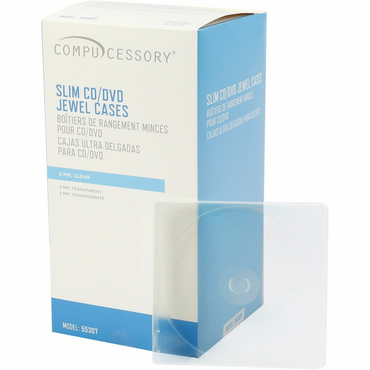 Compucessory Slim Disc Case - Polypropylene - Clear, Translucent