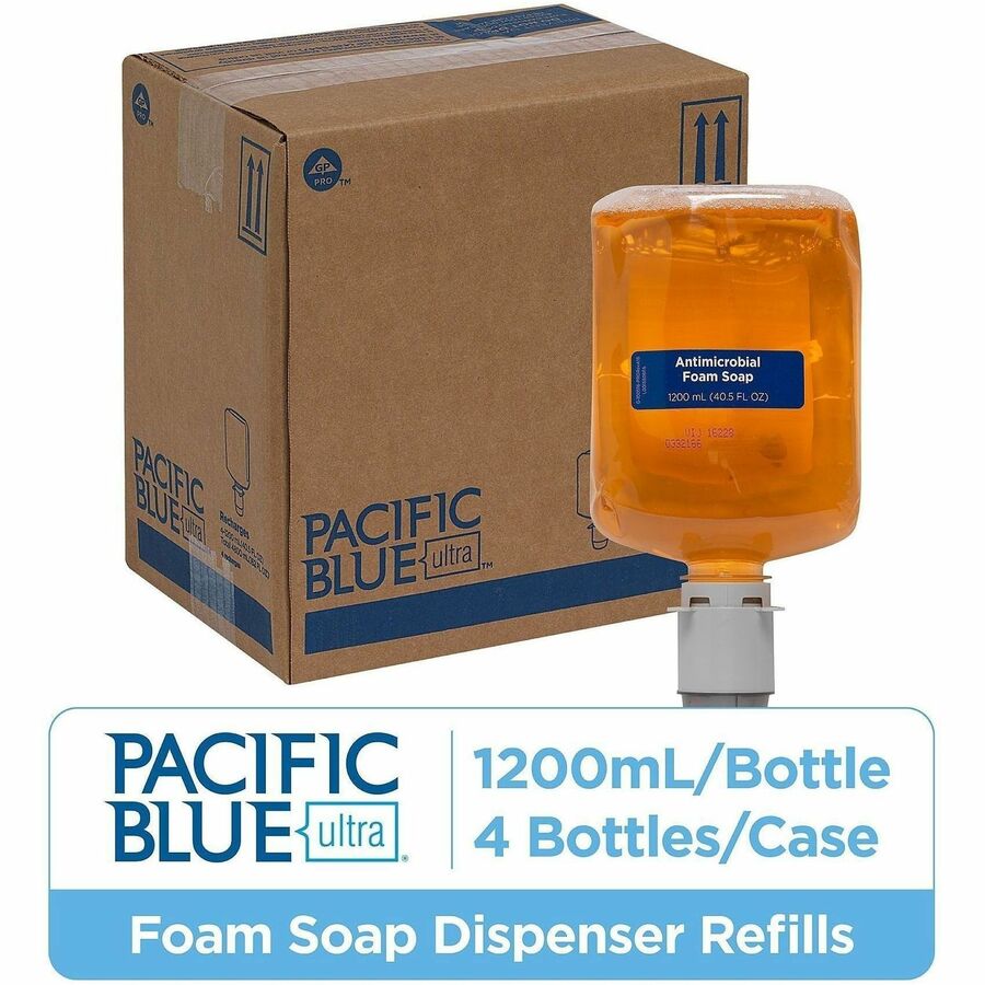 Pacific Blue Ultra Antimicrobial BZK Foam Soap Manual Dispenser Refills - Pacific Citrus Scent - 1.27 quart - Squeeze Bo