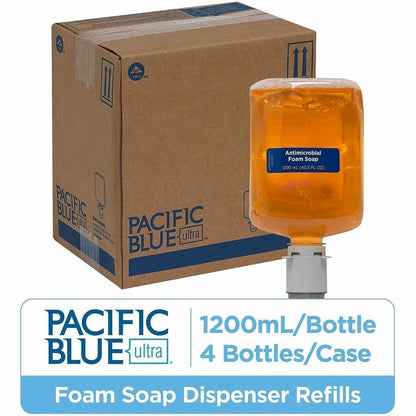 Pacific Blue Ultra Antimicrobial BZK Foam Soap Manual Dispenser Refills - Pacific Citrus Scent - 1.27 quart - Squeeze Bo