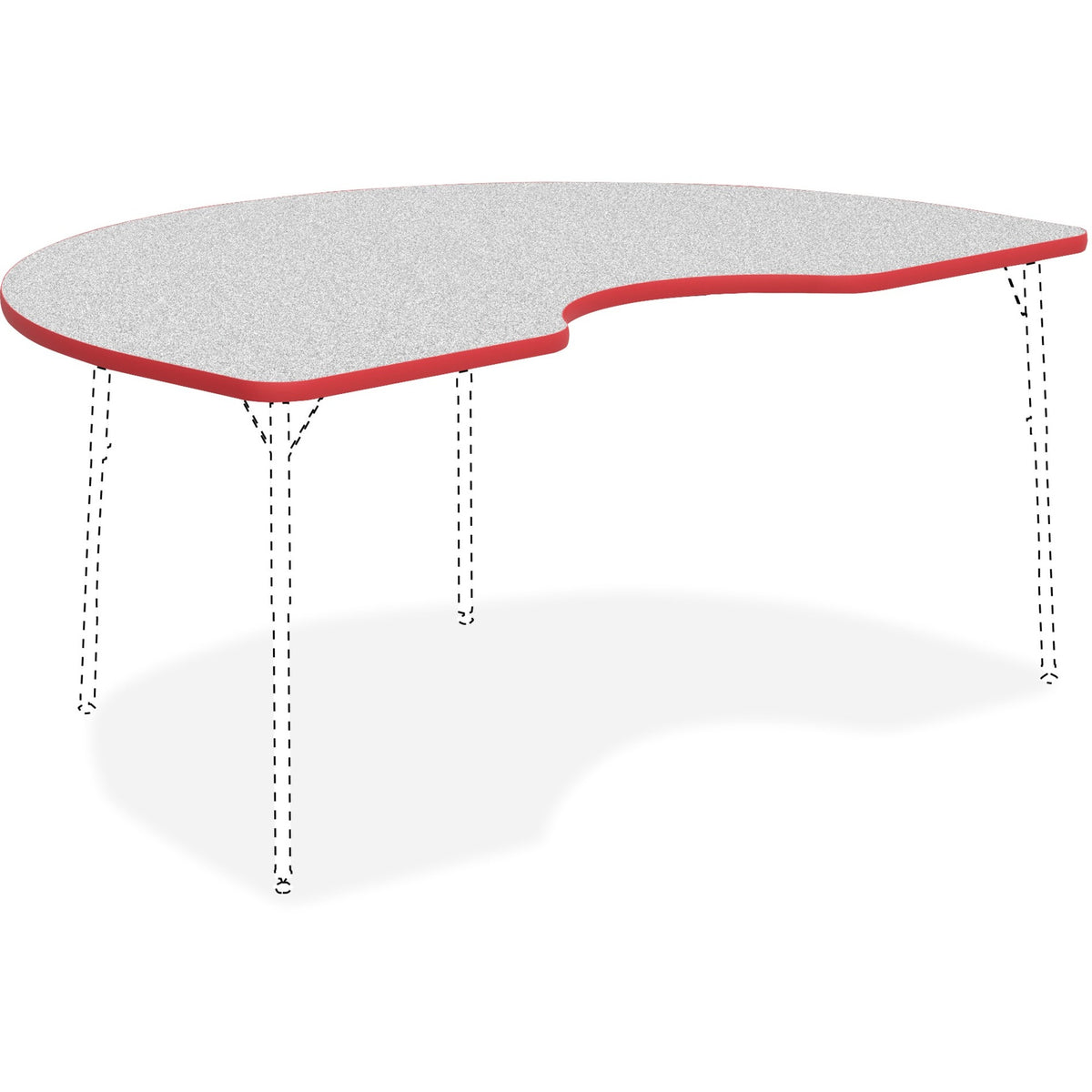 Lorell Classroom Activity Tabletop - Gray Nebula, High Pressure Laminate (HPL) Kidney-shaped Top - 1 Each