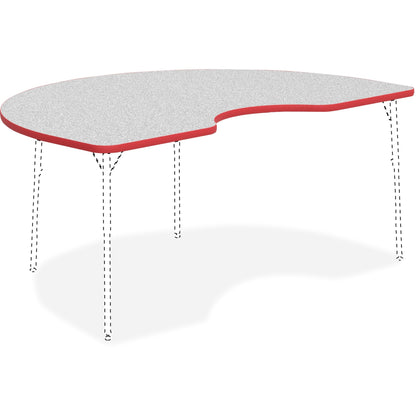 Lorell Classroom Activity Tabletop - Gray Nebula, High Pressure Laminate (HPL) Kidney-shaped Top - 1 Each