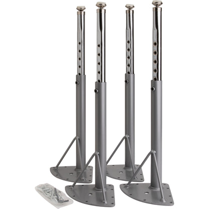 Lorell Activity Table Height-Adjustable Leg Kit - 17" to 25"H - 30" Length x 1.12" Diameter - Silver Mist, Chrome - 4 / 