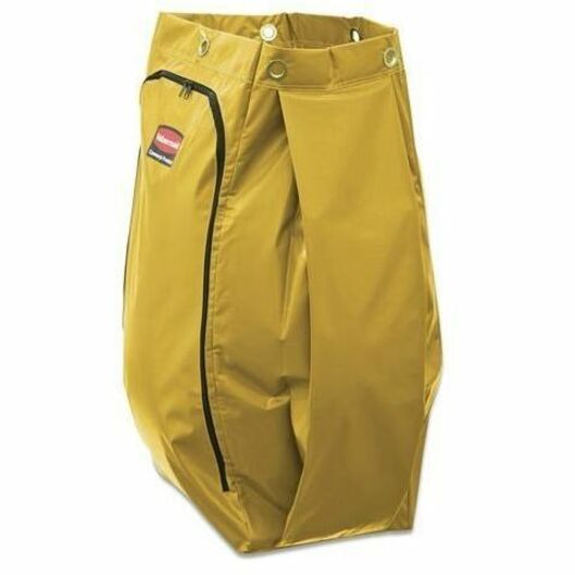 Rubbermaid Commercial 34 Gal Vinyl Bag for High Capacity Janitorial Cleaning Carts, Yellow - 34 gal Capacity - 16.80" Le