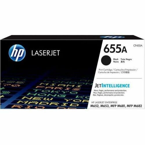 HP 655A Original Laser Toner Cartridge - Black - 1 Each - 12500 Pages