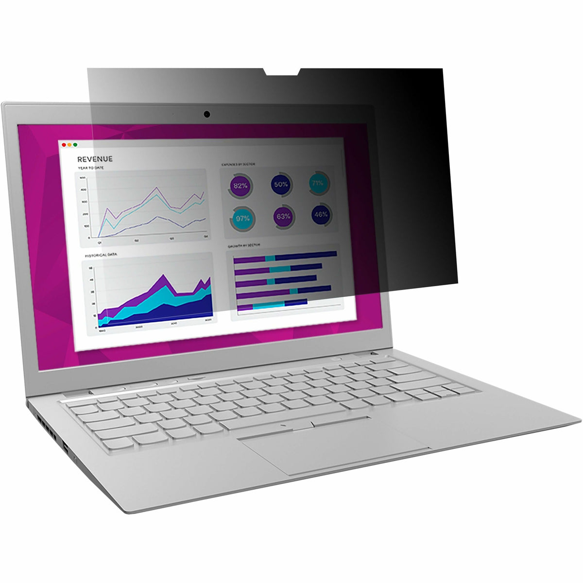 3M High Clarity Privacy Filter Black, Glossy - For 15.4" Widescreen LCD 2 in 1 Notebook - 16:10 - Scratch Resistant, Dus