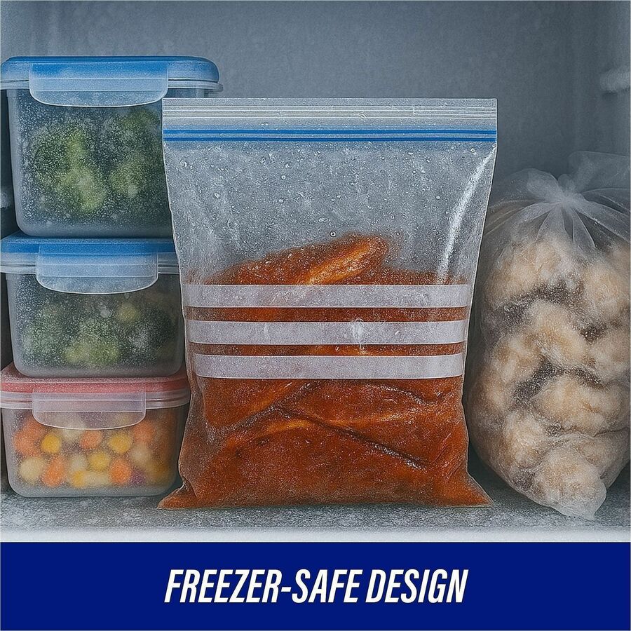 Genuine Joe Food Storage Bags - 1 gal Capacity - 11" Length x 10.56" Width x 1.75 mil (44 Micron) Thickness - Zipper Clo
