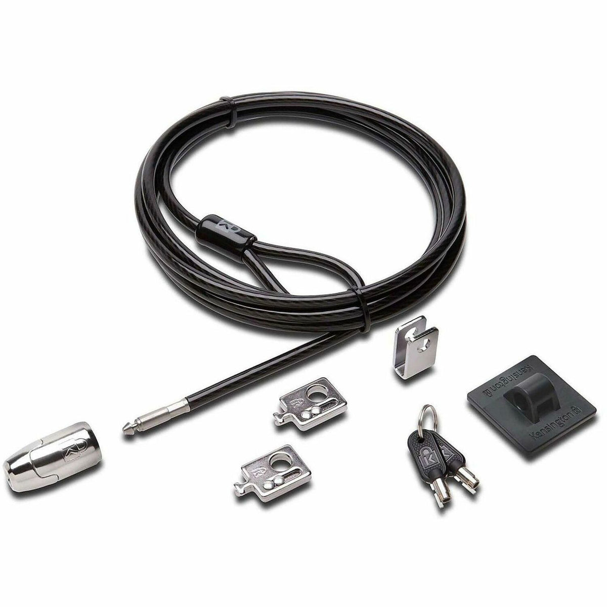 Kensington Desktop & Peripherals 2.0 Locking Kit - 8 ft Cable - Keyed Lock - Black - Carbon Steel, Plastic