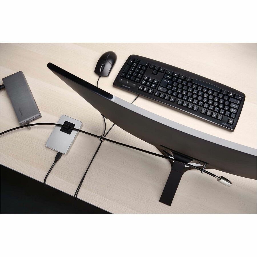 Kensington Desktop & Peripherals 2.0 Locking Kit - 8 ft Cable - Keyed Lock - Black - Carbon Steel, Plastic