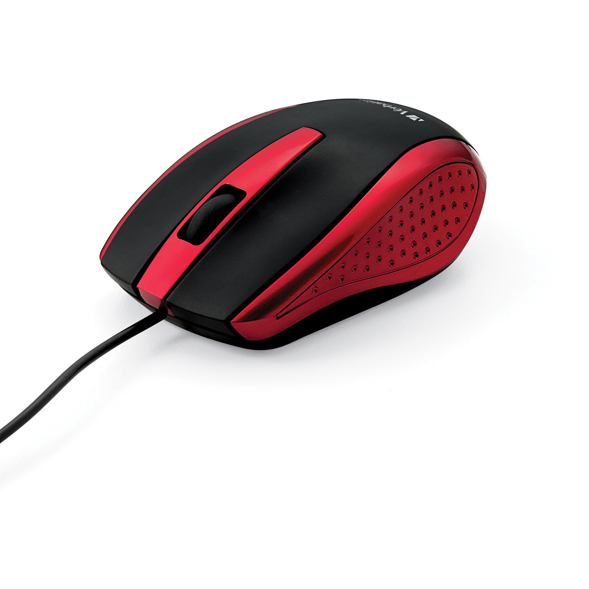 Verbatim Corded Notebook Optical Mouse - White - Optical - Cable - Red - USB Type A - Scroll Wheel - 3 Button(s) - 1 Eac