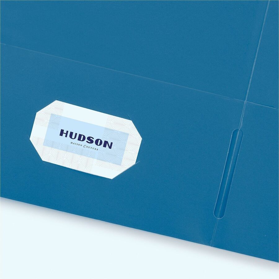 Avery® Letter Pocket Folder - 8 1/2" x 11" - 40 Sheets Capacity - 2 Internal Pocket - Light Blue - Embossed - 25/Box - 5
