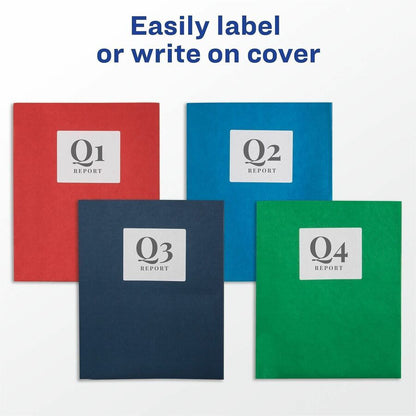 Avery® Letter Pocket Folder - 8 1/2" x 11" - 40 Sheets Capacity - 2 Internal Pocket - Light Blue - Embossed - 25/Box - 5