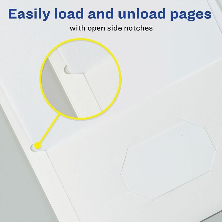 Avery® Letter Pocket Folder - 8 1/2" x 11" - 40 Sheets Capacity - 2 Internal Pocket - Embossed Paper - White - Embossed 